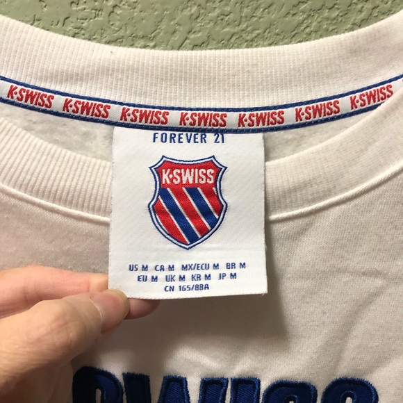 Forever 21 K-Swiss Medium White/Navy Blue/Red sweatshirt - Picture 5 of 5